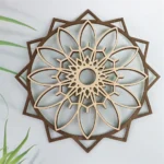 2 Stück BLUME DES LEBENS Wand Dekoration Holz für Büro Küche Wohnzimmer Stern – Bild 4