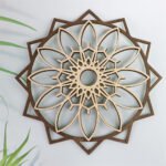 2 Stück BLUME DES LEBENS Wand Dekoration Holz für Büro Küche Wohnzimmer Stern