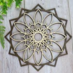 2 Stück BLUME DES LEBENS Wand Dekoration Holz für Büro Küche Wohnzimmer Stern – Bild 2