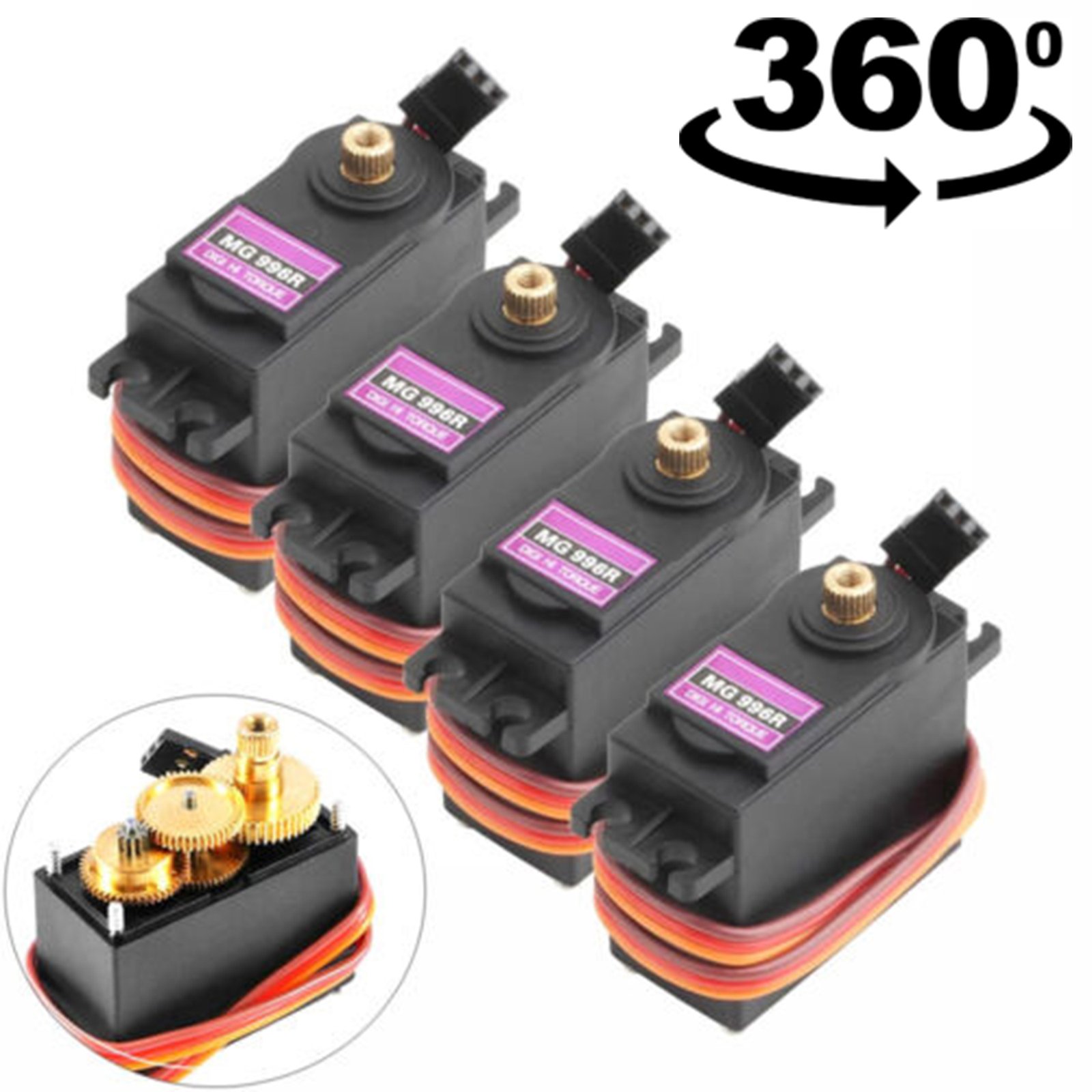 MG996r-Montjava 4x MG996R Servo 15KG Metallgetriebe – 180° 360° RC Digital Servo Set – Bild 1