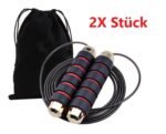2x Stück Springseil Hüpfseil Skipping Jump Rope Seilspringen Fitness Schwarz Grün /Rot/Blau